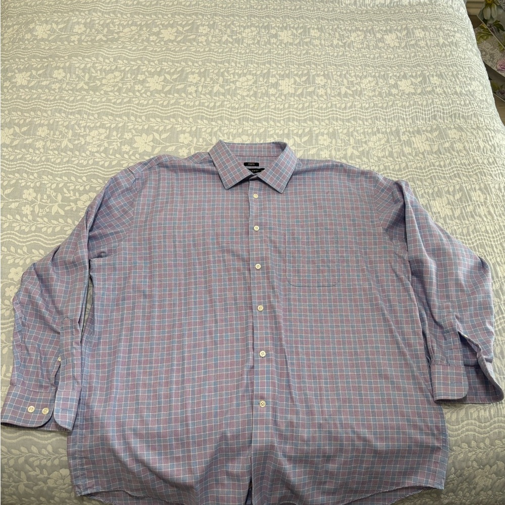 Pronto Uomo Blue and Pink Casual Button Down Shirt